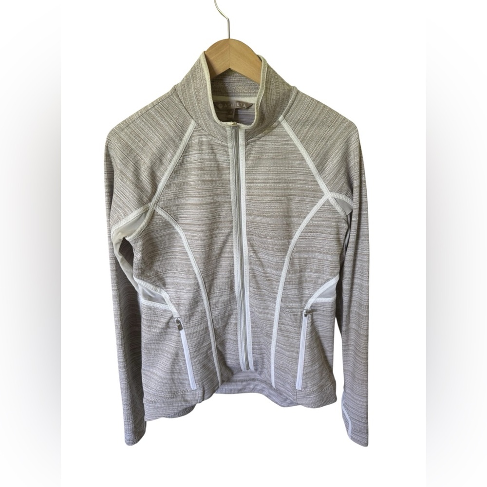Athleta Gray Utility Jacket with White Accents